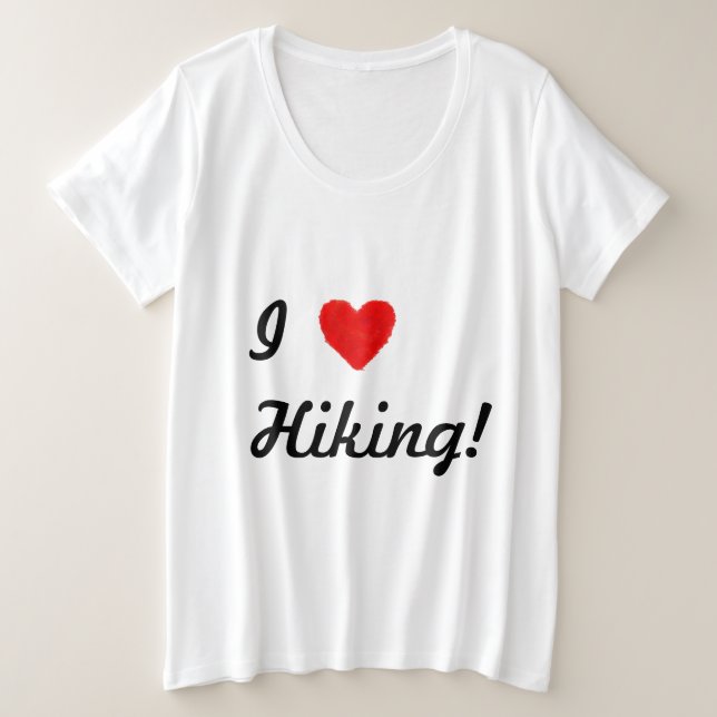 IHEART Hiking Plus Size T-Shirt (Design Front)
