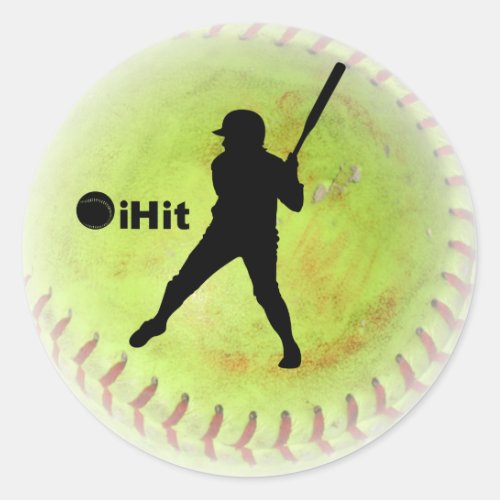 iHit Fastpitch Softball Classic Round Sticker