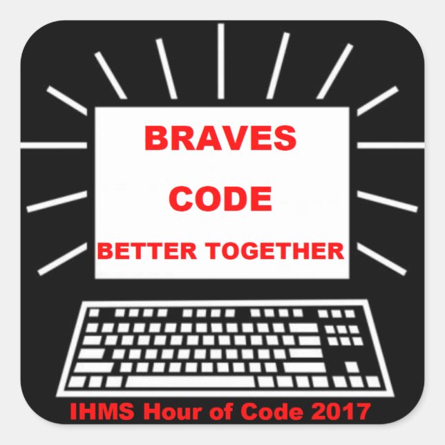 IHMS Hour Of Code 2017 Square Sticker (Front)