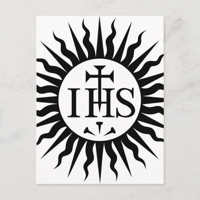 IHS Jesus sun Postcard (Front)