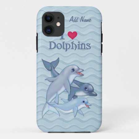 Iiheart Dolphin Family - Customize Iphone 11 Case