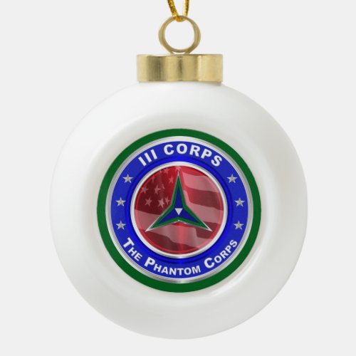 III Corps Keepsake Christmas Ceramic Ball Christmas Ornament