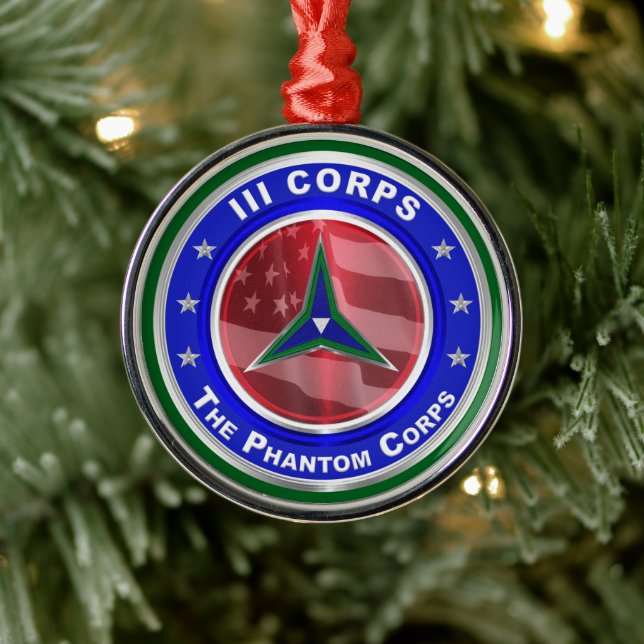 III Corps Keepsake Christmas Metal Ornament (Tree)
