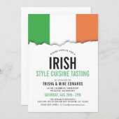 Iirish Themed Cuisine | Party Flag White Invite (Front/Back)