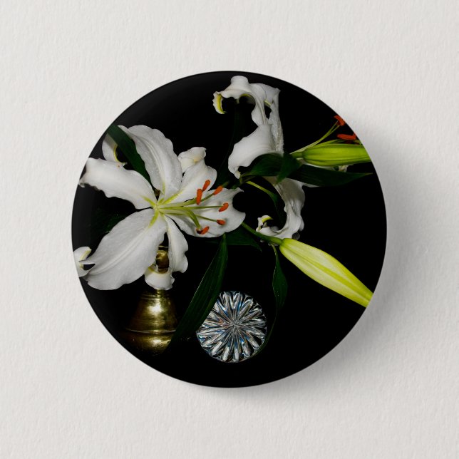 Iirsh Design -Brass and Flower Collection Button (Front)