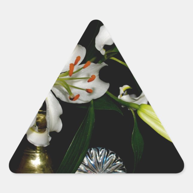 Iirsh Design -Brass and Flower Collection Triangle Sticker (Front)