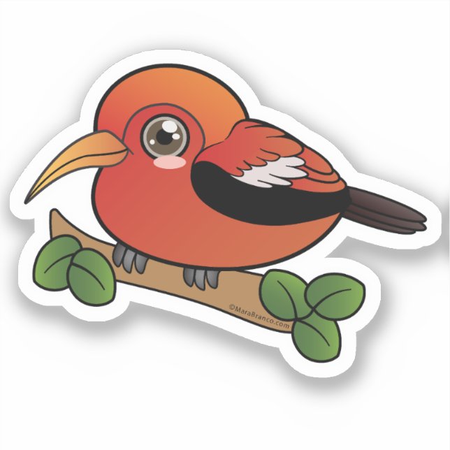 Iiwi Hawaii Forest Bird Sticker (Front)