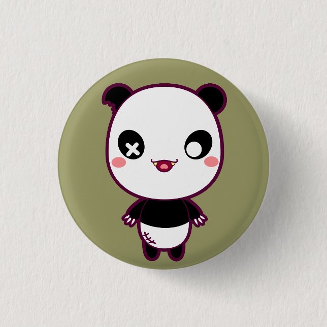 Ijimekko the Bully Panda Pinback Button (Front)