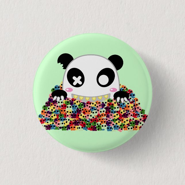 Ijimekko the Panda - Sugar Skulls Pinback Button (Front)