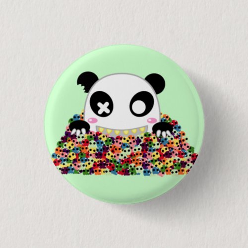 Ijimekko the Panda _ Sugar Skulls Pinback Button