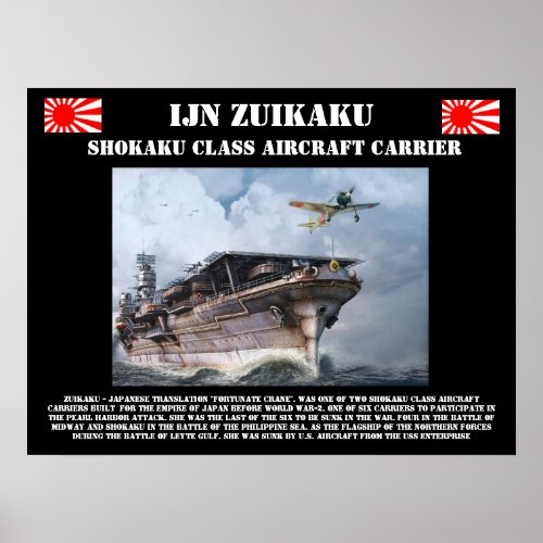IJN Zuikiaku Aircraft Carrier Poster