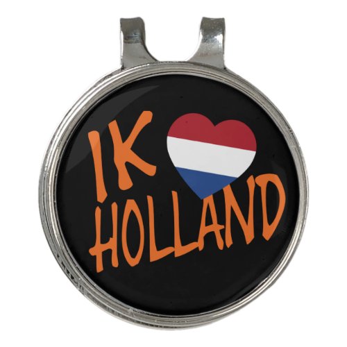 Ik Heartflag Holland or on bk hccn Golf Hat Clip