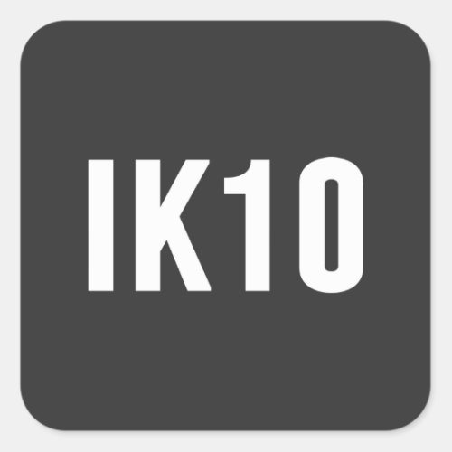 IK Impact Protection IK Rating IK10 Square Sticker