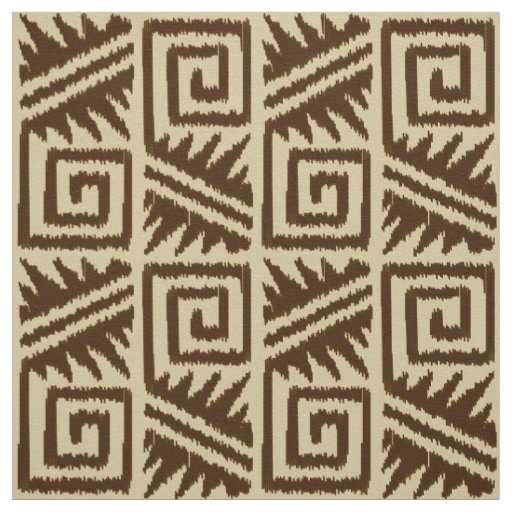 Ikat Aztec - Brown and Beige Fabric