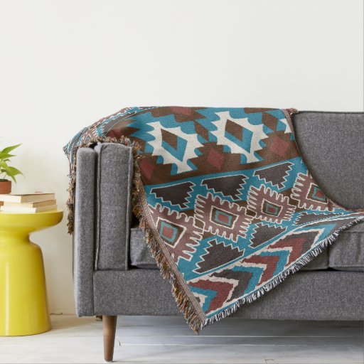 Ikat,aztec,ethnic pattern throw blanket | Zazzle