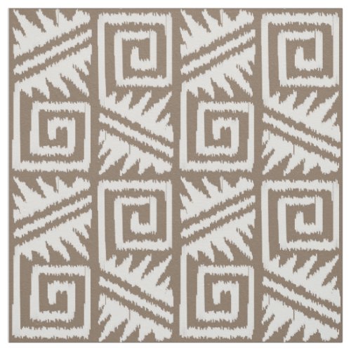Ikat Aztec _ Light Taupe and White Fabric