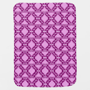Ikat Aztec Pattern - Amethyst Purple and Violet Swaddle Blanket