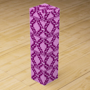 Ikat Aztec Pattern - Amethyst Purple and Violet Wine Box