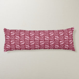 Ikat Aztec Pattern - Burgundy and Pink Body Pillow