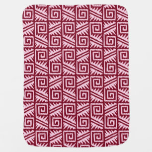 Ikat Aztec Pattern - Burgundy and Pink Swaddle Blanket