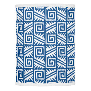 Ikat Aztec Pattern - Cobalt Blue and White Lamp Shade