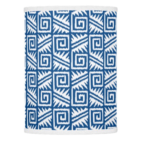 Ikat Aztec Pattern _ Cobalt Blue and White Lamp Shade