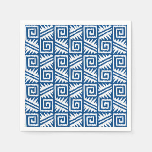 Ikat Aztec Pattern - Cobalt Blue and White Paper Napkins