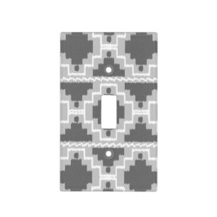 Ikat Aztec Pattern - Dark and light Grey / Gray Switch Cover