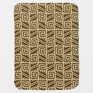Ikat Aztec Pattern - Dark Brown and Tan Swaddle Blanket