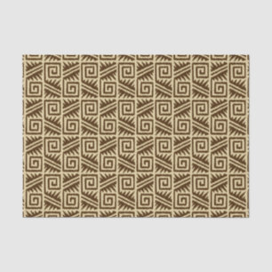 Ikat Aztec Pattern - Dark Brown and Tan Tissue Paper