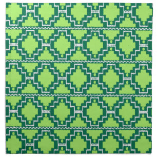 Ikat Aztec Pattern - Forest and Lime Green Napkin