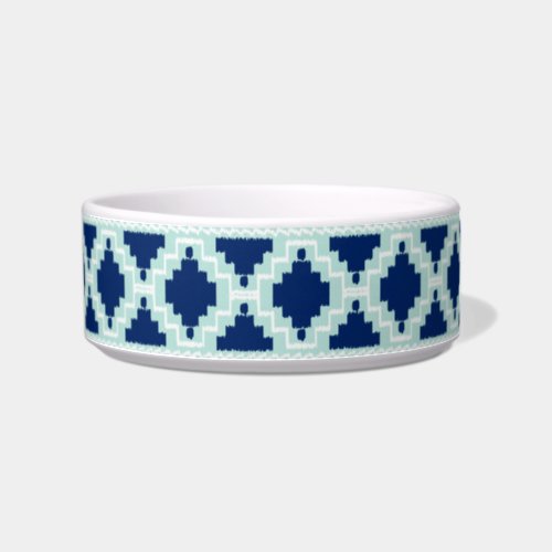 Ikat Aztec Pattern _ Indigo and light blue Bowl
