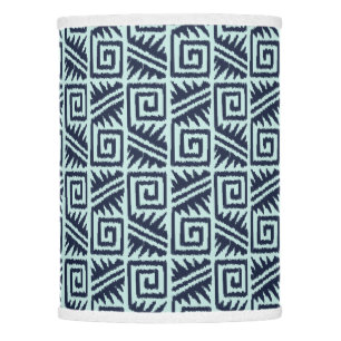 Ikat Aztec Pattern - Indigo and Light Blue Lamp Shade