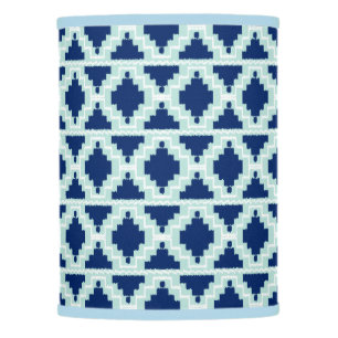 Ikat Aztec Pattern - Indigo and light blue Lamp Shade