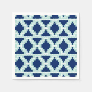 Ikat Aztec Pattern - Indigo and light blue Napkins