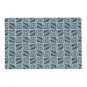 Ikat Aztec Pattern - Indigo and Light Blue Placemat