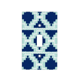 Ikat Aztec Pattern - Indigo and light blue Switch Cover