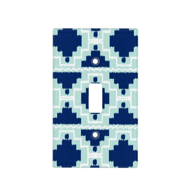 Ikat Aztec Pattern - Indigo and light blue Switch Cover (Front)