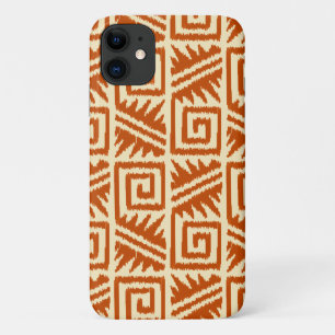 Ikat Aztec Pattern - Mandarin and Light Orange iPhone 11 Case