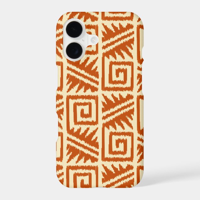 Ikat Aztec Pattern - Mandarin and Light Orange Iphone Case (Back)