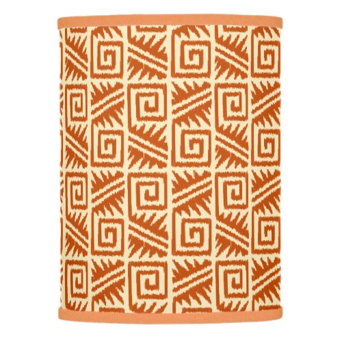 Ikat Aztec Pattern _ Mandarin and Light Orange Lamp Shade