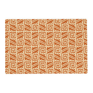 Ikat Aztec Pattern - Mandarin and Light Orange Placemat