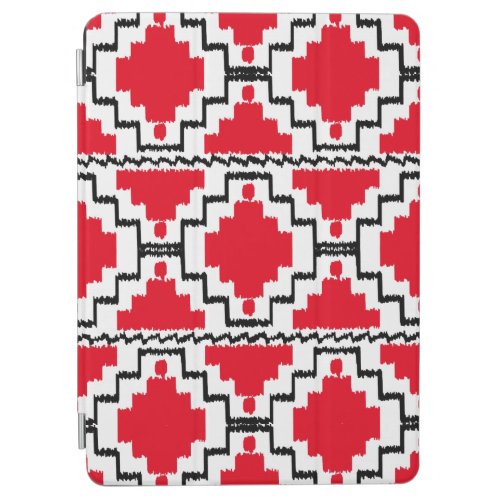 Ikat Aztec Pattern _ Red Black and White iPad Air Cover