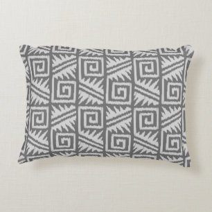 Ikat Aztec Pattern - Shades of Grey / Gray Accent Pillow
