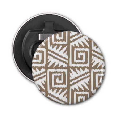 Ikat Aztec Pattern _ Taupe Tan and Cream Bottle Opener