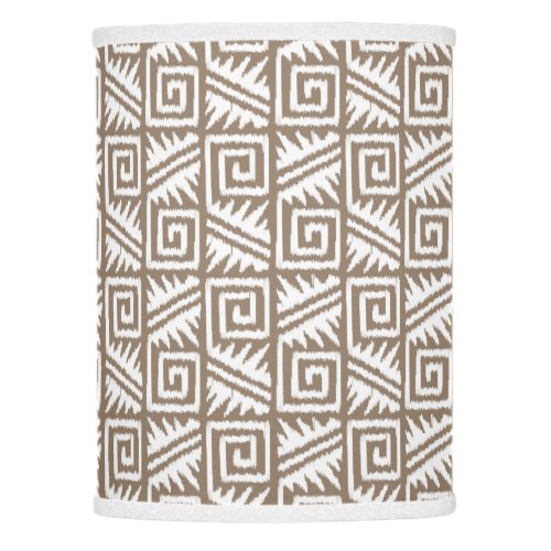 Ikat Aztec Pattern _ Taupe Tan and Cream Lamp Shade