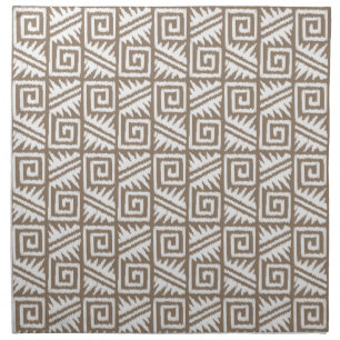 Ikat Aztec Pattern - Taupe Tan and Cream Napkin