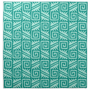 Ikat Aztec Pattern - Turquoise and Aqua Cloth Napkin