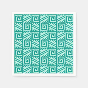 Ikat Aztec Pattern - Turquoise and Aqua Paper Napkins