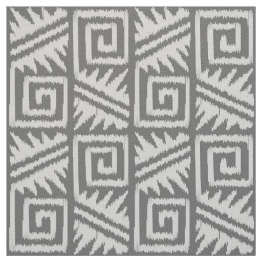 Ikat Aztec - Shades of Grey / Gray Fabric